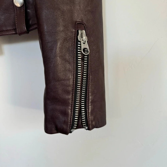Mackage 'Baya' Bordeaux Leather Jacket Size: SP - Picture 7 of 9